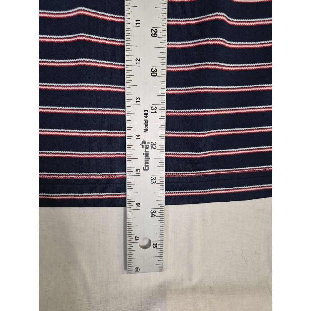 Adidas Shirt Climalite Men's Size 2XL Blue Red White Stripe Colorblock XXL - Picture 12 of 14